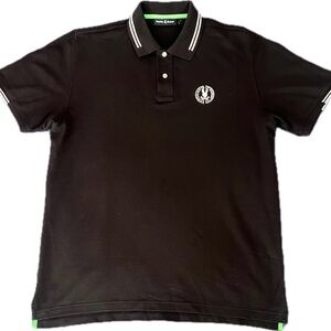 Psycho Bunny Black Polo with White Contrast Tipping